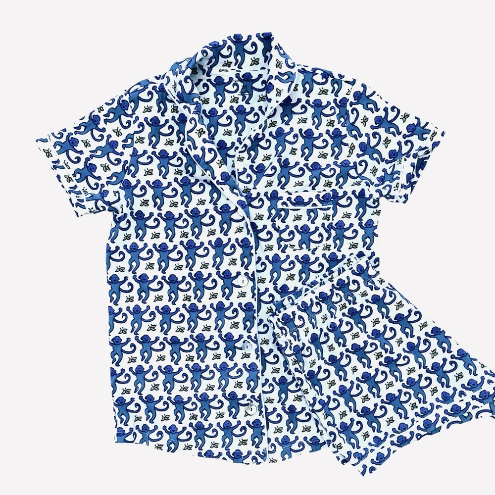 Roller Rabbit Blue and White Pajama Set